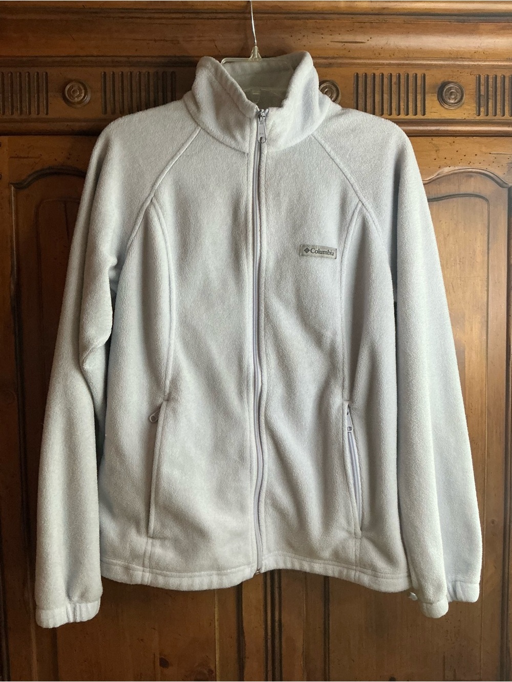 Columbia Off-White Fleece Full-Zip Jacket